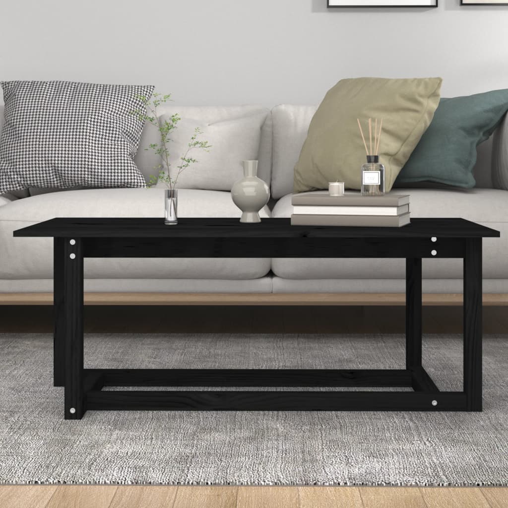 Salontafel 110x55x45 cm massief grenenhout zwart