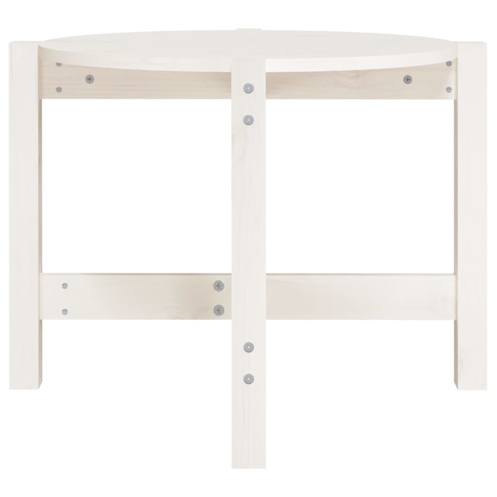Salontafel Ø62,5x45 cm massief grenenhout wit