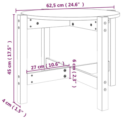 Salontafel Ø62,5x45 cm massief grenenhout wit