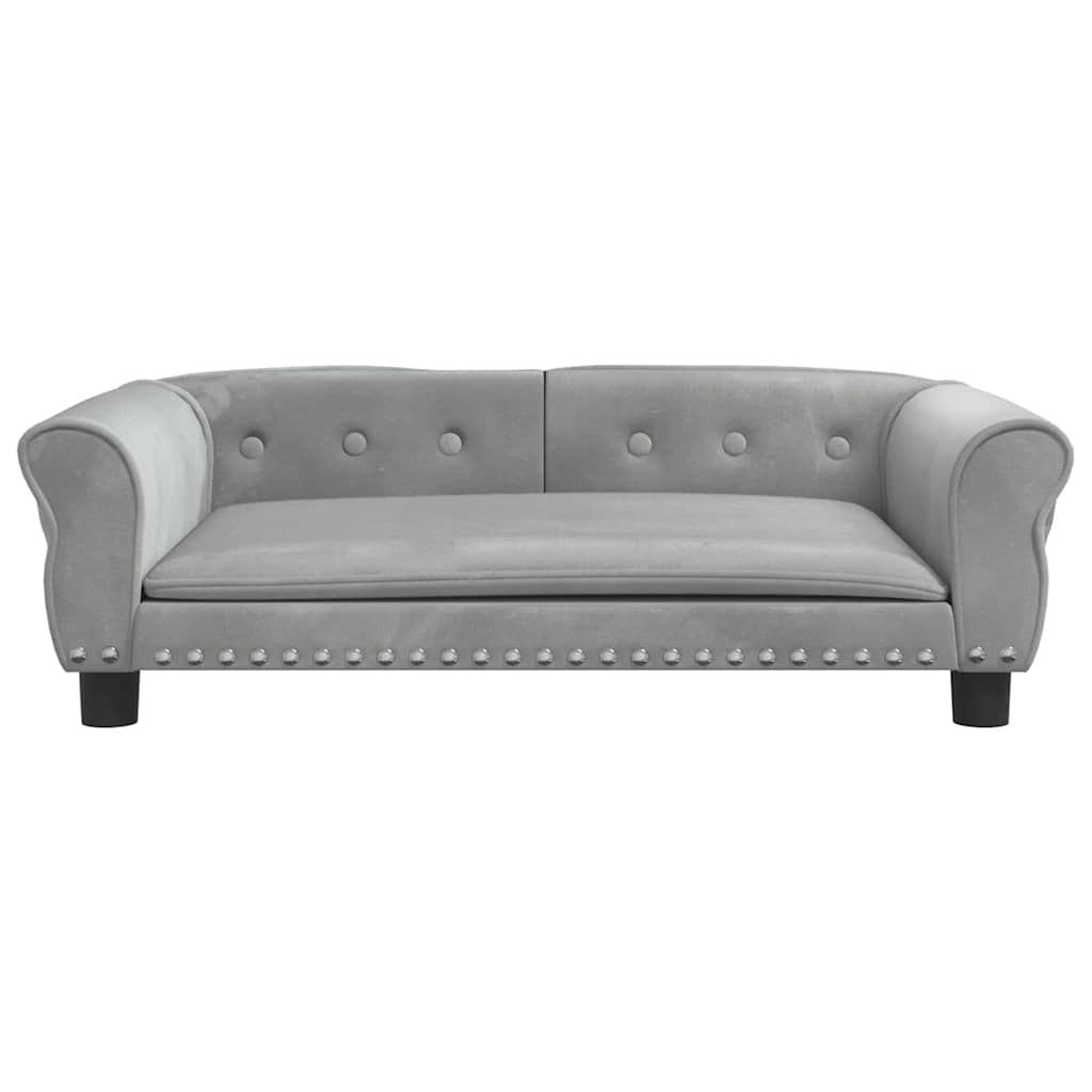 Hondenmand 95 x 55 x 30 cm Lichtgrijs Fluweel
