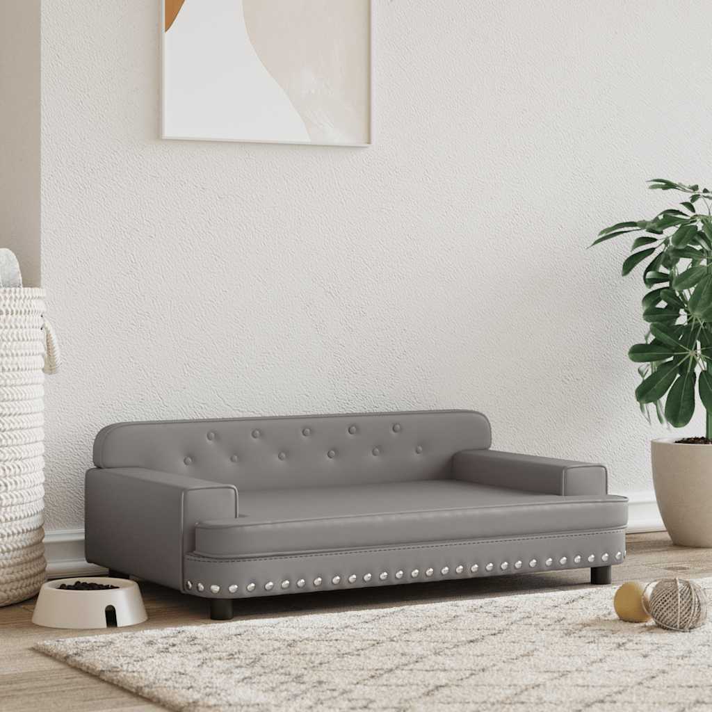 Hondenmand Kunstleer 90 x 53 x 30 cm Grijs