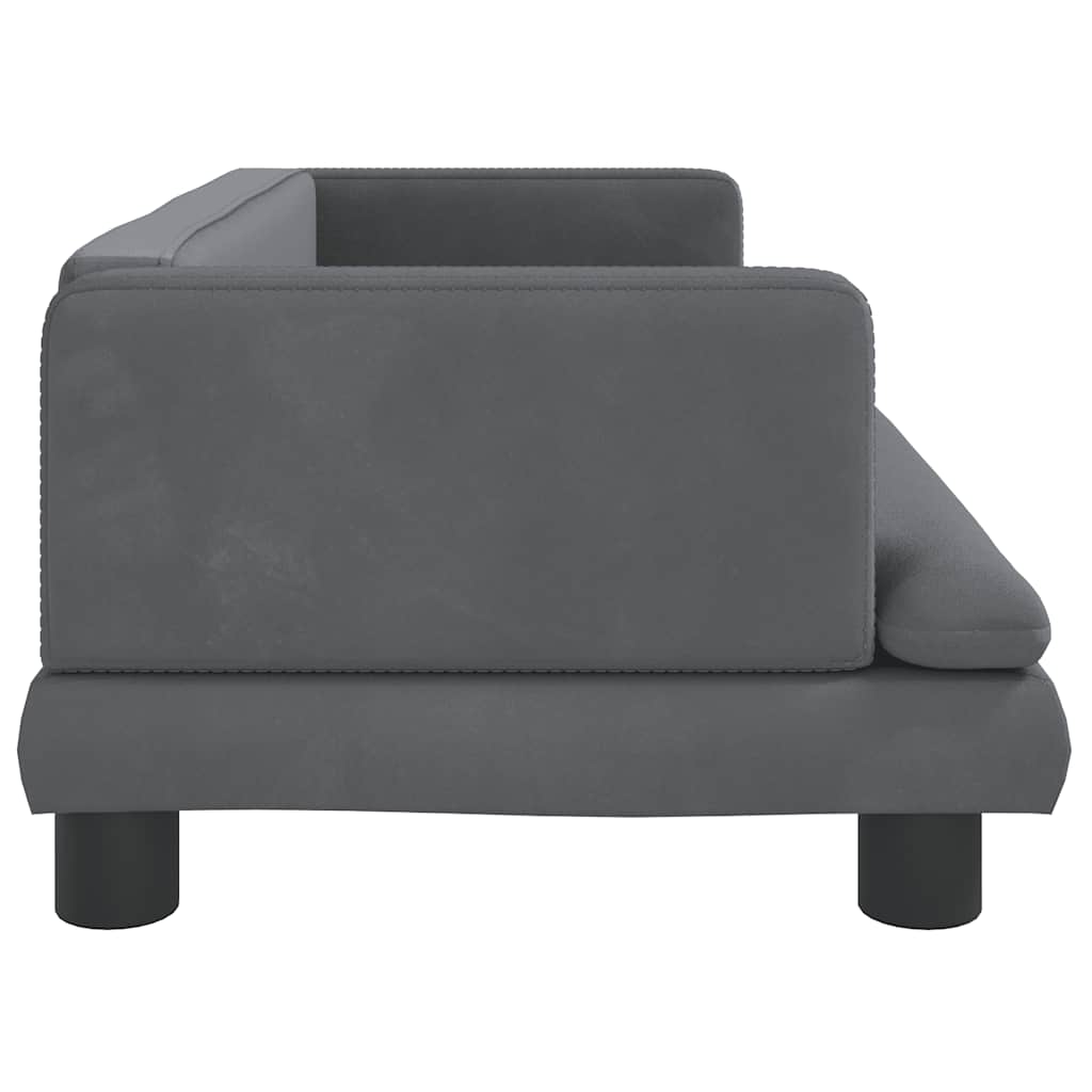 Hondenmand 80 x 45 x 30 cm Donkergrijs Fluweel