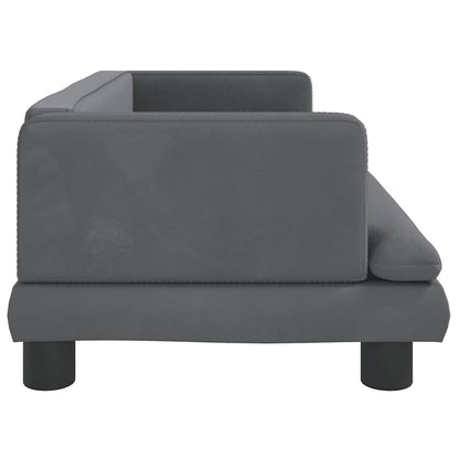 Hondenmand 80 x 45 x 30 cm Donkergrijs Fluweel