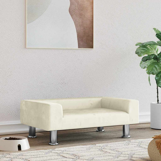 Hondenmand 70X45X26,5 Cm Fluweel Kleurig 70 x 45 x 26.5 cm Crème