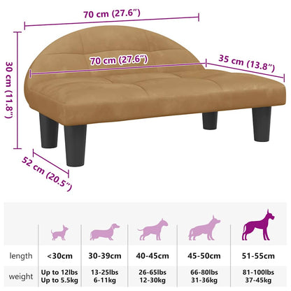 Hondenmand 70X52X30 Cm Bruin Fluweel