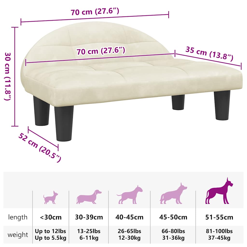 Hondenmand 70X52X30 Cm Kleurig Crème Fluweel