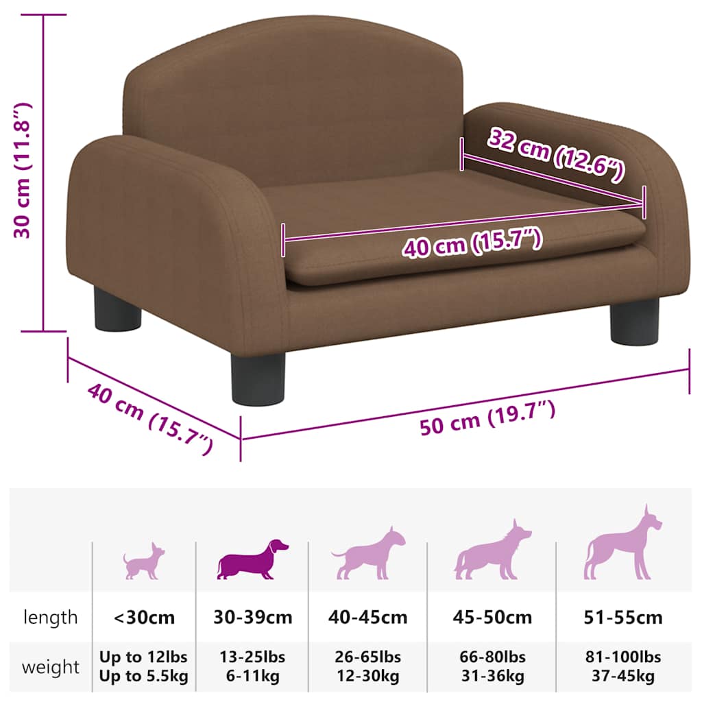 Hondenmand 50 x 40 x 30 cm Bruin Stof
