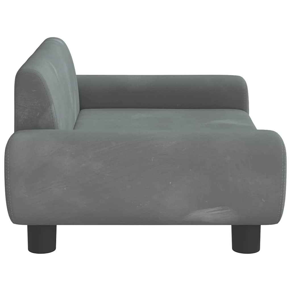 Hondenmand Fluweel 70 x 45 x 33 cm Donkergrijs
