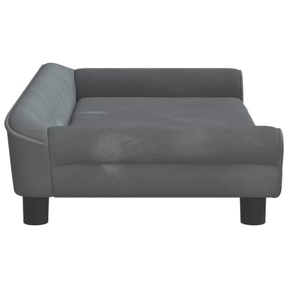 Hondenmand Fluweel 100 x 50 x 21 cm Donkergrijs