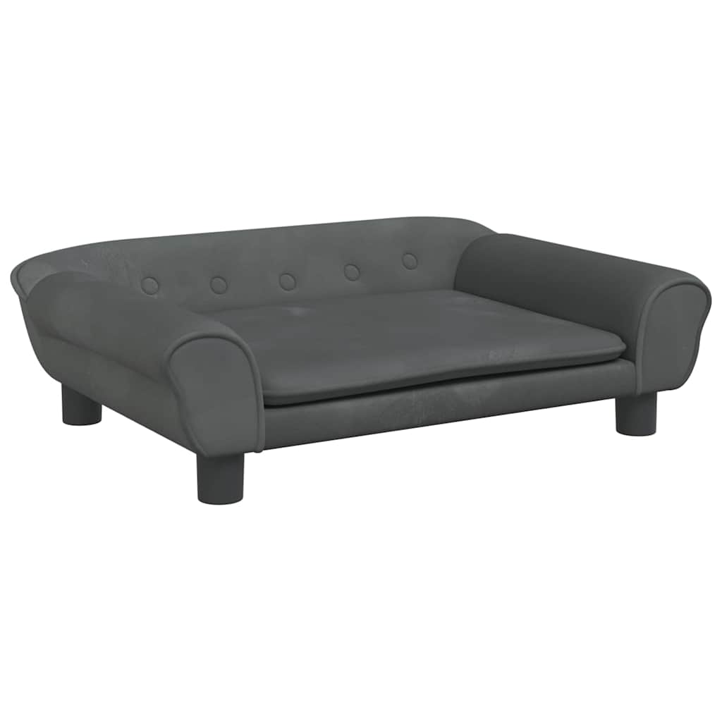 Hondenmand Fluweel 70 x 48 x 22 cm Donkergrijs