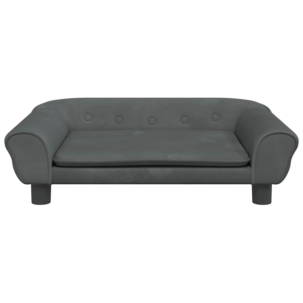 Hondenmand Fluweel 70 x 48 x 22 cm Donkergrijs