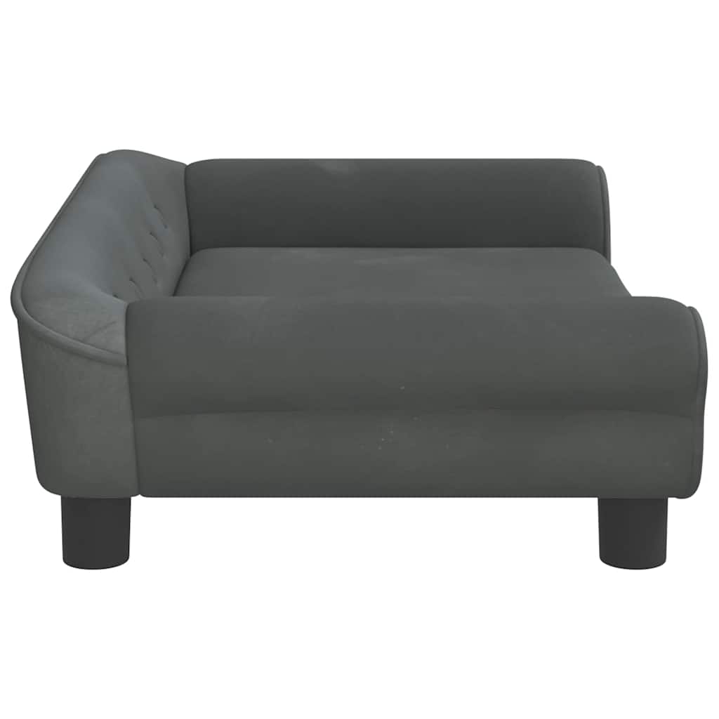 Hondenmand Fluweel 70 x 48 x 22 cm Donkergrijs