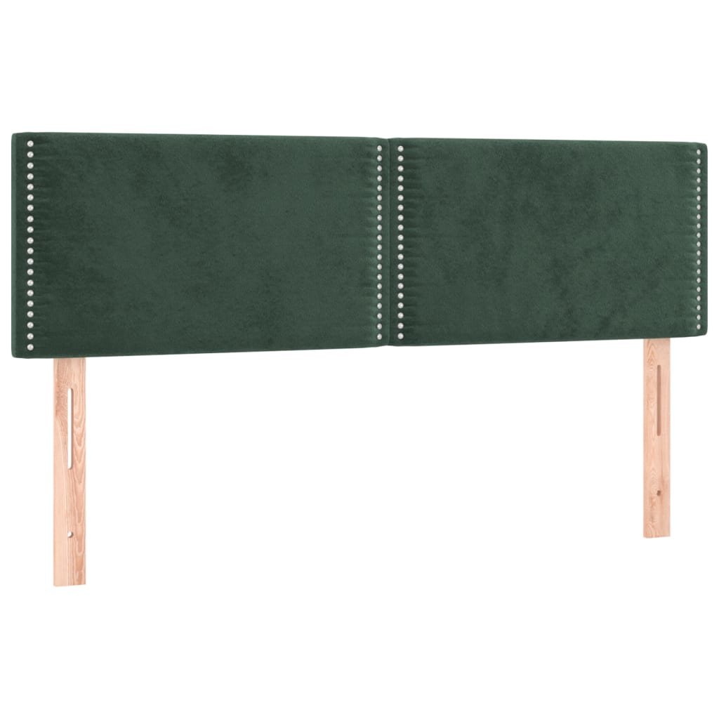 Boxspring met matras fluweel donkergroen 140x200 cm