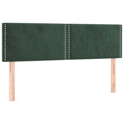 Boxspring met matras fluweel donkergroen 140x200 cm