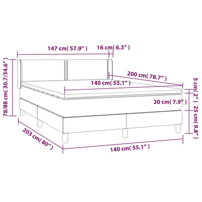 Boxspring met matras fluweel donkergroen 140x200 cm