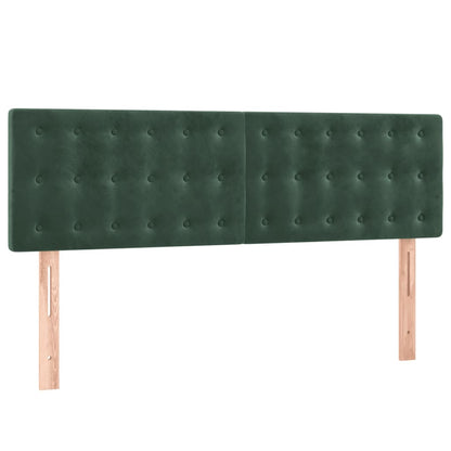 Boxspring met matras fluweel donkergroen 140x200 cm