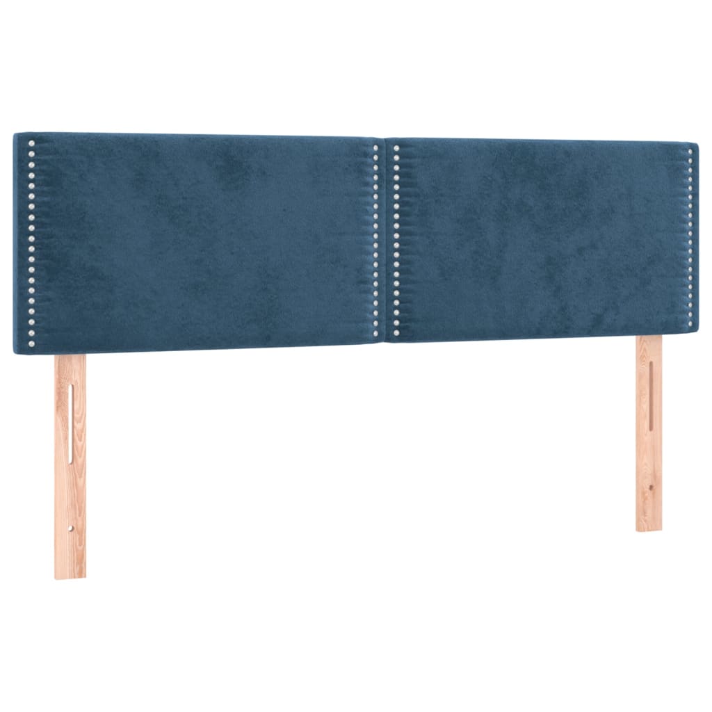 Boxspring met matras en LED fluweel donkerblauw 140x200 cm