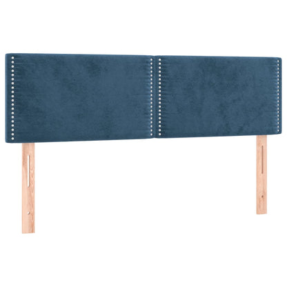 Boxspring met matras en LED fluweel donkerblauw 140x200 cm