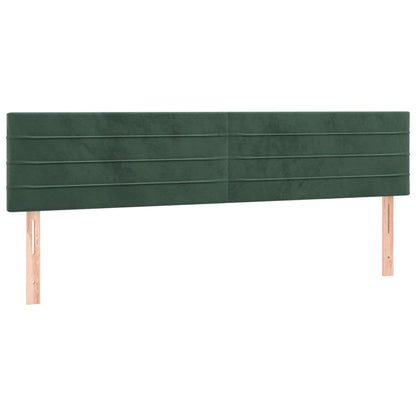 Boxspring met matras en LED fluweel donkergroen 160x200 cm