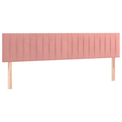 Boxspring met matras en LED fluweel roze 160x200 cm