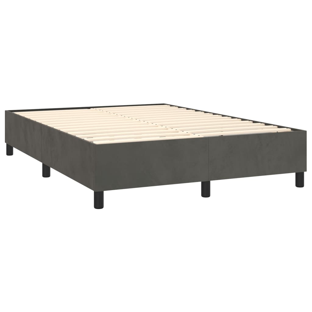 Boxspring met matras en LED fluweel donkergrijs 140x200 cm