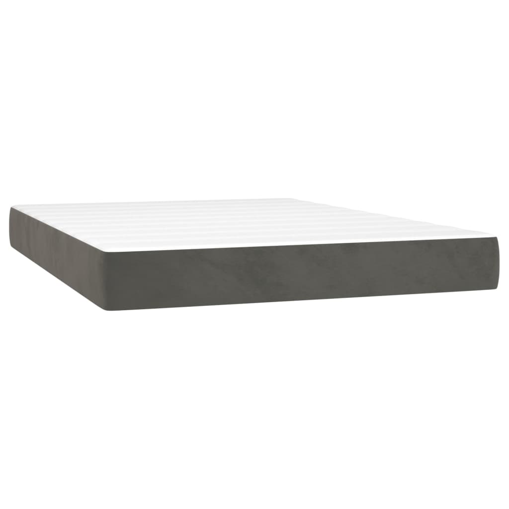 Boxspring met matras en LED fluweel donkergrijs 140x200 cm