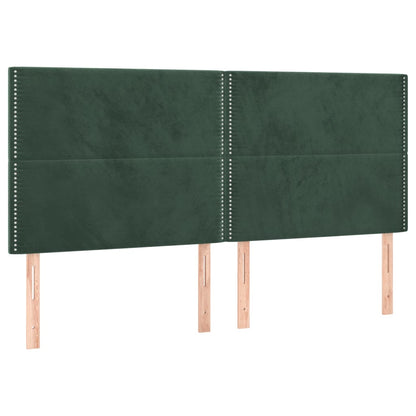 Boxspring met matras en LED fluweel donkergroen 160x200 cm