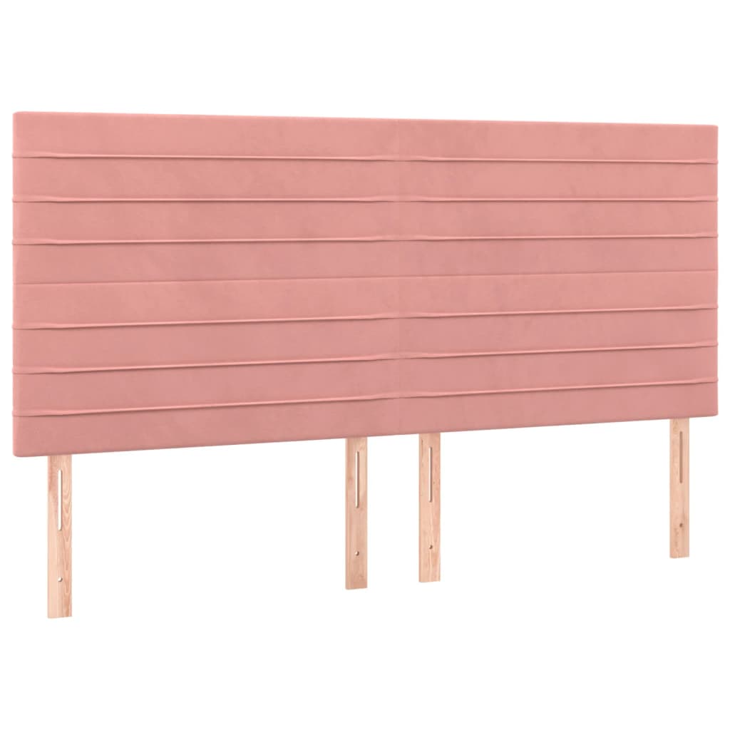 Boxspring met matras en LED fluweel roze 160x200 cm