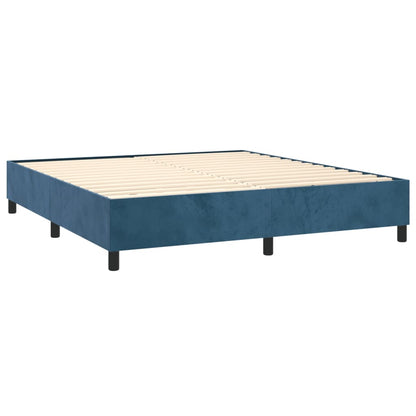 Boxspring met matras en LED fluweel donkerblauw 160x200 cm