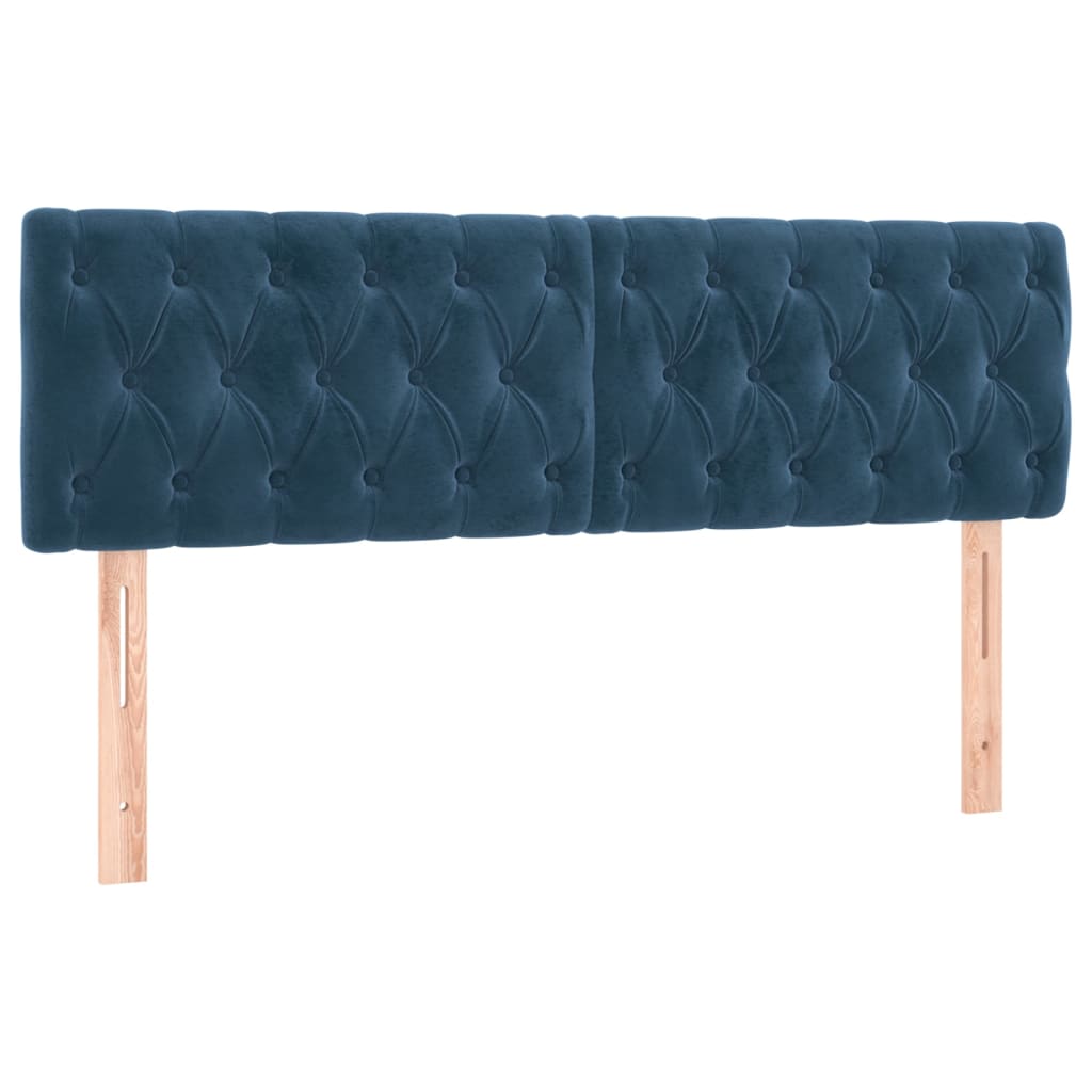 Boxspring met matras fluweel donkerblauw 160x200 cm
