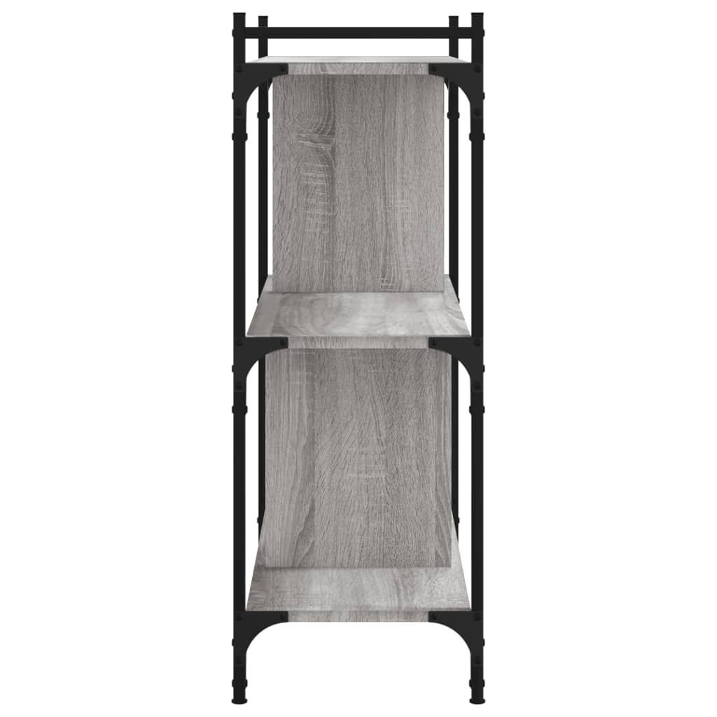 Boekenkast 3-laags 76x32x88 cm bewerkt hout grijs sonoma