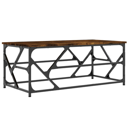 Salontafel 100x50x40 cm bewerkt hout gerookt eikenkleurig