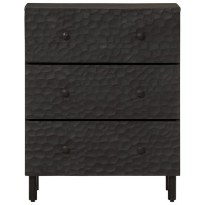 Bijzetkast 60x33x75 cm massief mangohout zwart