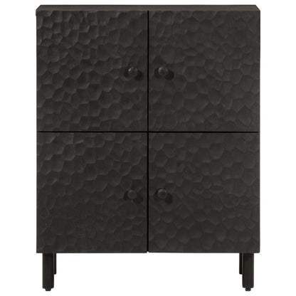 Bijzetkast 60x33x75 cm massief mangohout zwart