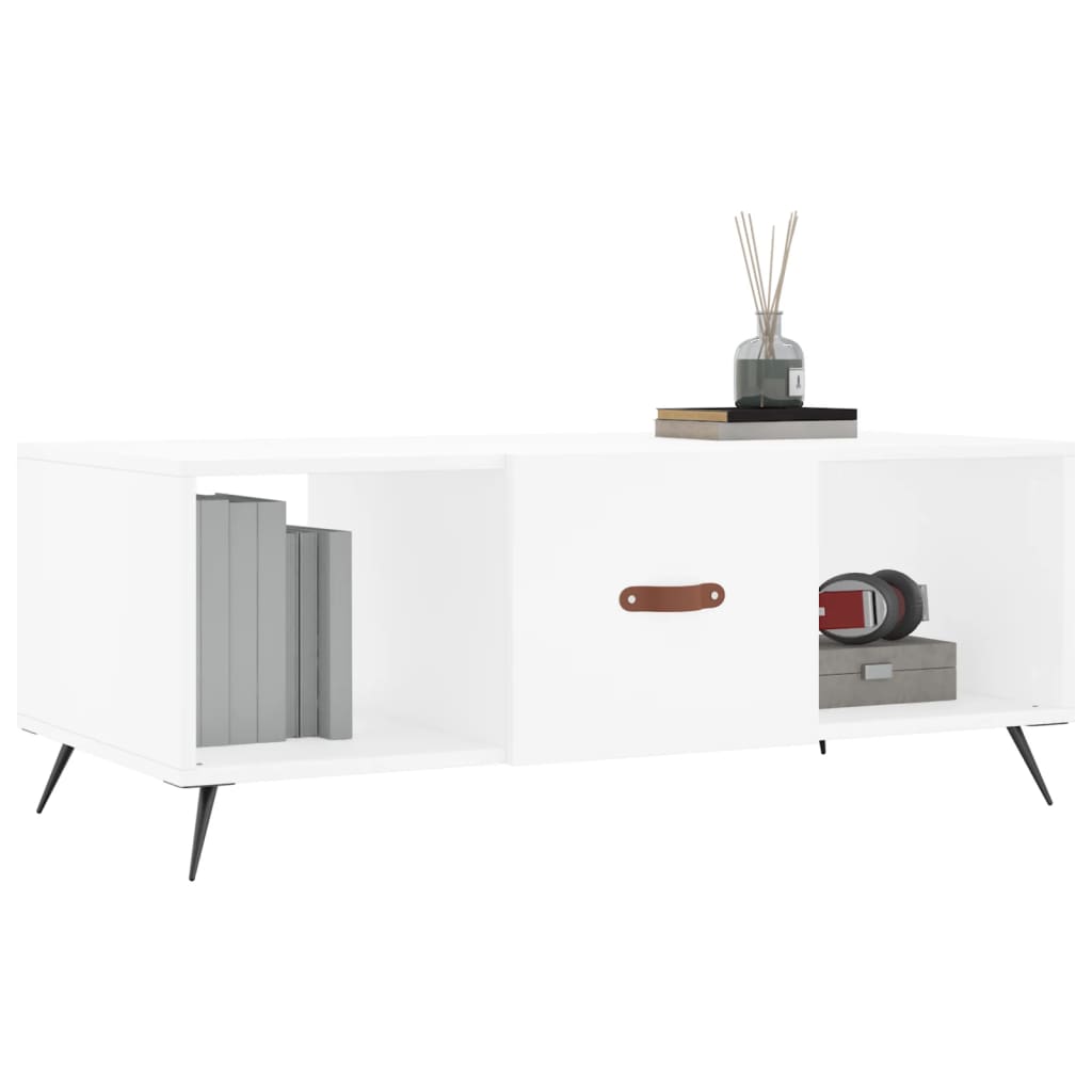 Salontafel 102x50x40 cm bewerkt hout wit