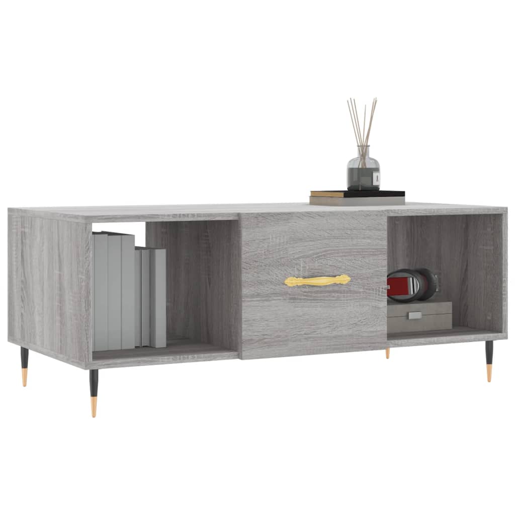 Salontafel 102x50x40 cm bewerkt hout grijs sonoma eikenkleurig