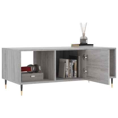 Salontafel 102x50x40 cm bewerkt hout grijs sonoma eikenkleurig
