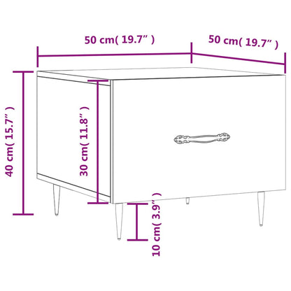 Salontafel 50x50x40 cm bewerkt hout betongrijs