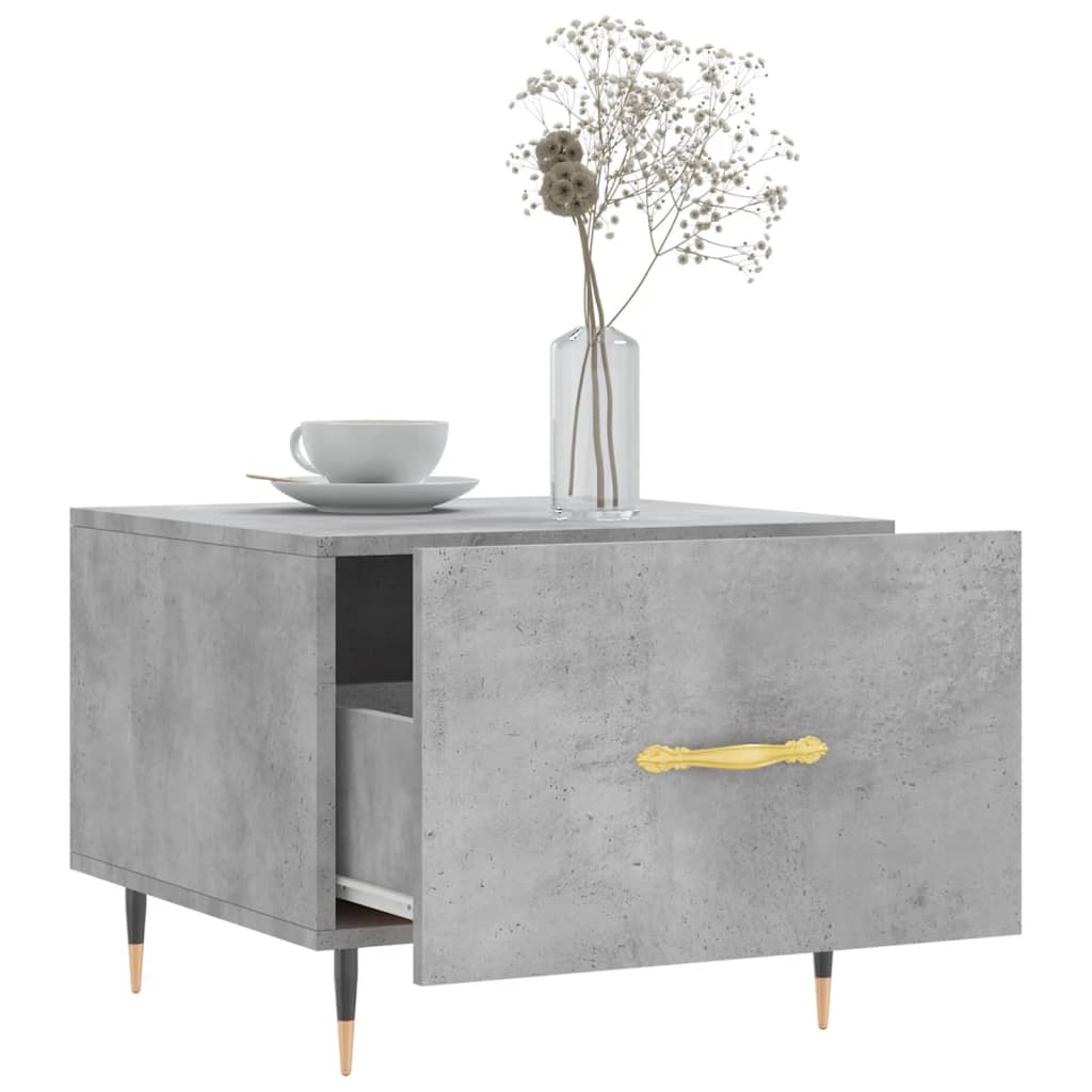Salontafel 50x50x40 cm bewerkt hout betongrijs