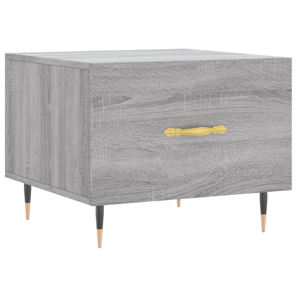 Salontafel 50x50x40 cm bewerkt hout grijs sonoma eiken