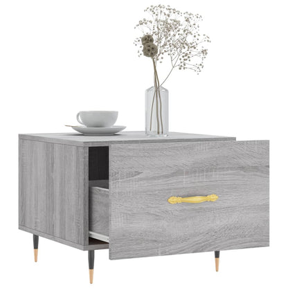 Salontafel 50x50x40 cm bewerkt hout grijs sonoma eiken