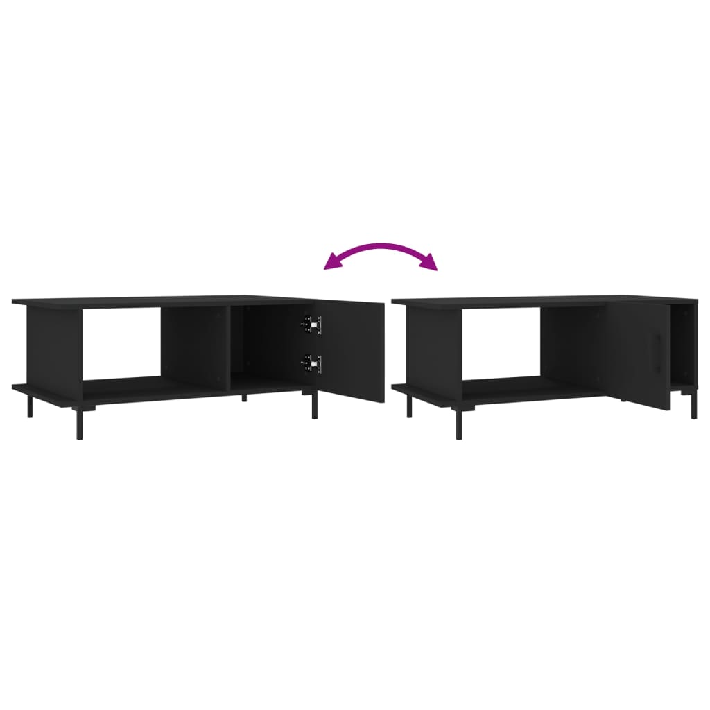 Salontafel 90x50x40 cm bewerkt hout zwart