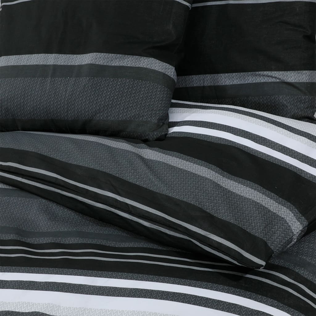 Dekbedovertrekset 140x200 cm katoen zwart en wit