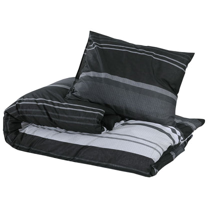 Dekbedovertrekset 140x200 cm katoen zwart en wit