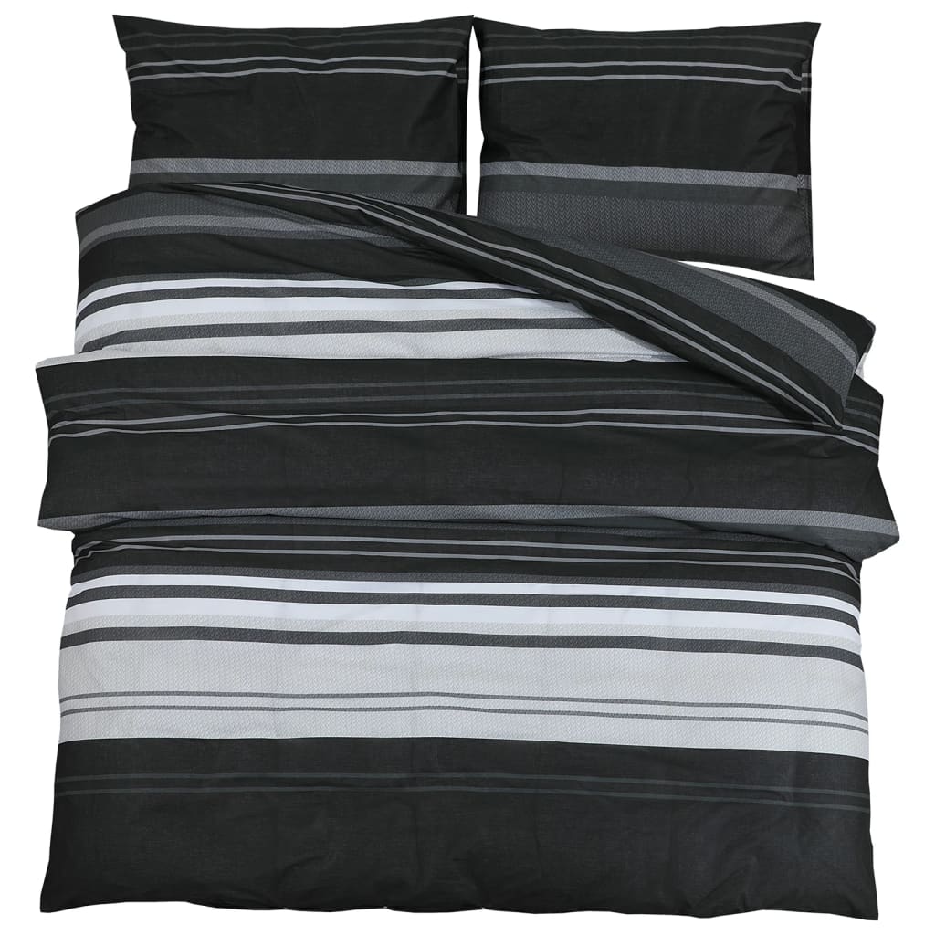 Dekbedovertrekset 155x220 cm katoen zwart en wit
