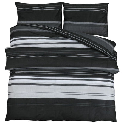 Dekbedovertrekset 155x220 cm katoen zwart en wit