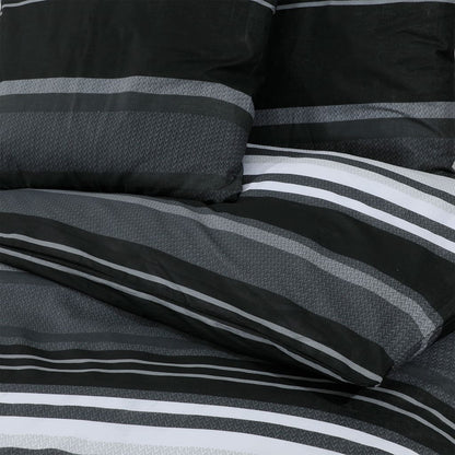 Dekbedovertrekset 155x220 cm katoen zwart en wit
