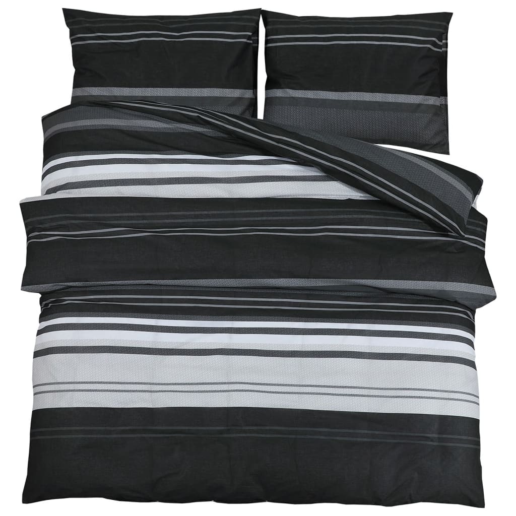 Dekbedovertrekset 200x220 cm katoen zwart en wit