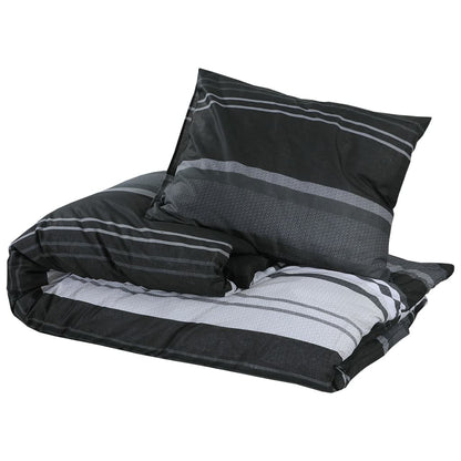 Dekbedovertrekset 140x200 cm katoen zwart en wit