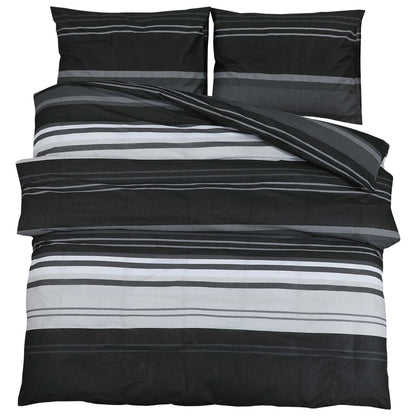 Dekbedovertrekset 225x220 cm katoen zwart en wit
